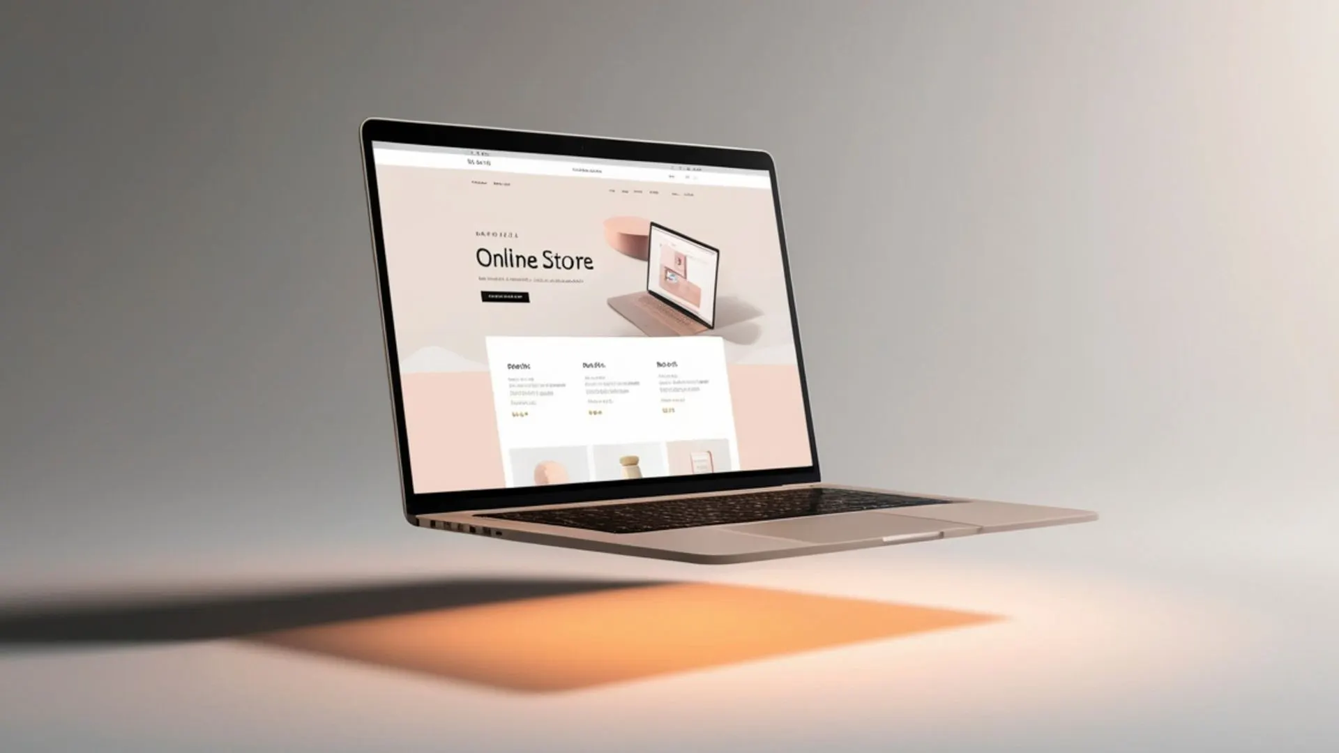 Online store displayed on a laptop
